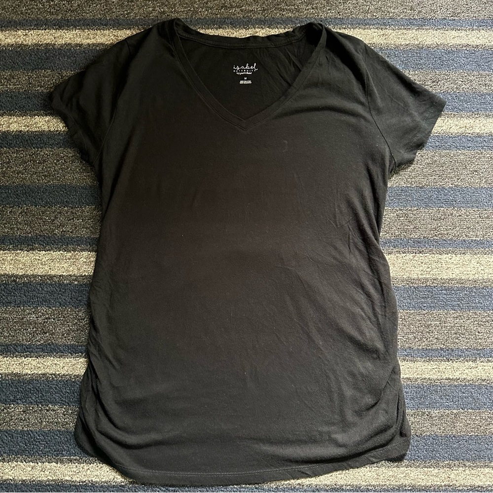 Isabel Maternity Black V Neck Tee Size‎ Medium